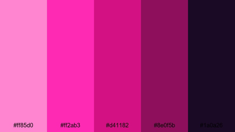festival laser skies red violet color palette with hex codes