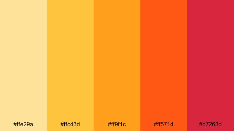 festival marigold blaze warm color palette with hex codes