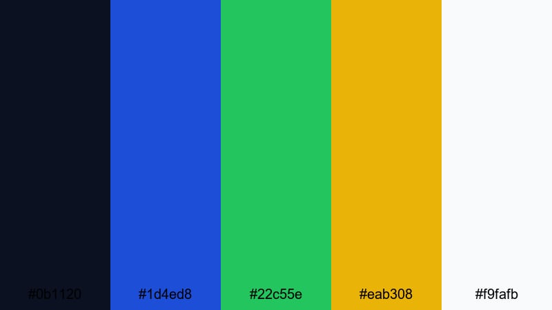 festival night skies true blue color palette with hex codes