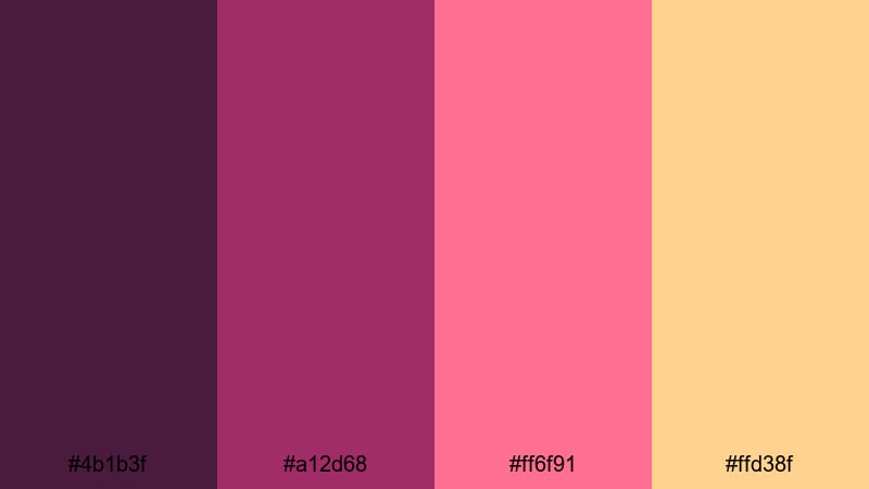 festival plum lights eggplant color palette with hex codes