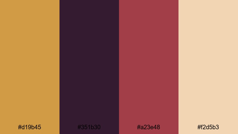 festival stage brass brass color palette with hex codes