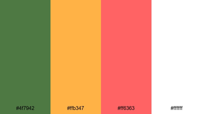 festival title pop fern green color palette with hex codes