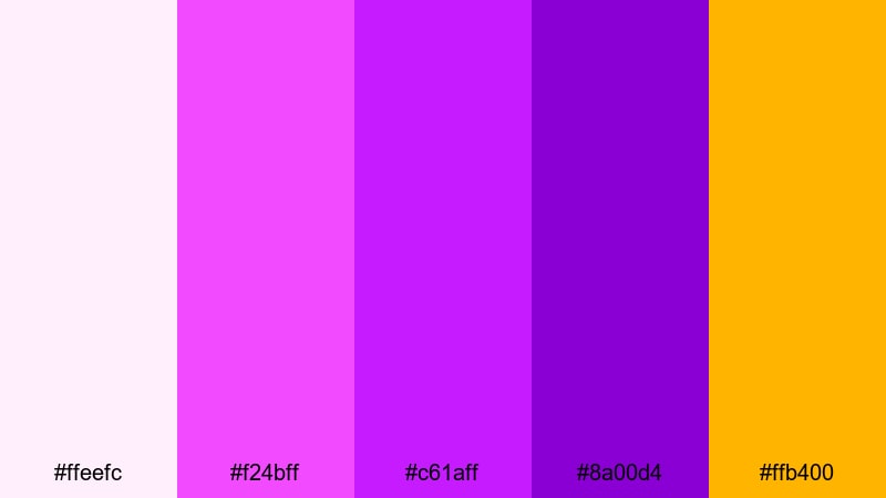 festival violet energy purple color palette with hex codes
