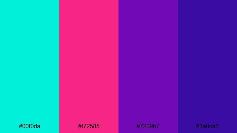 festival wave lights bright turquoise color palette with hex codes