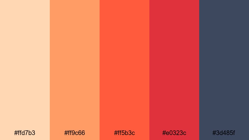 fiery oasis sunset desert color palette with hex codes