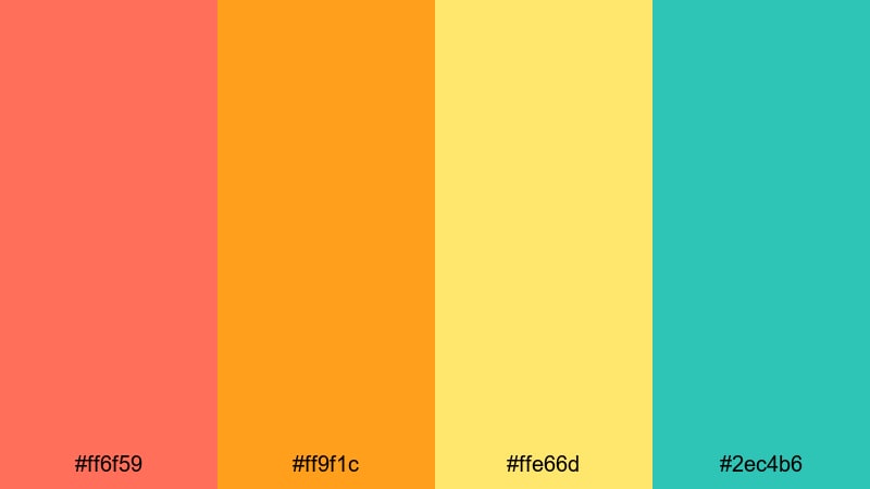 fiesta sunrise mix happy color palette with hex codes