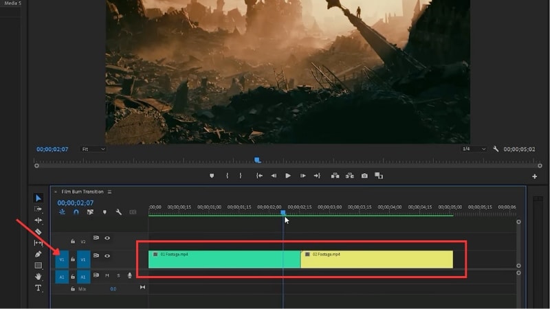 place the clips in the timeline