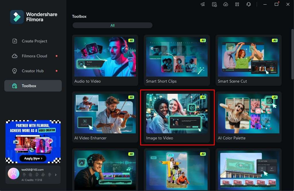 locate image to video feature filmora