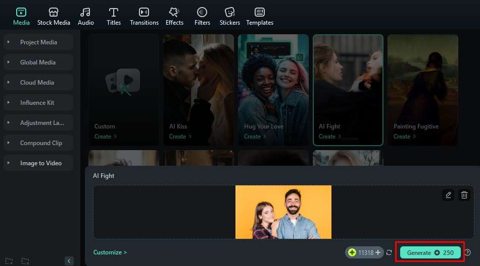 generate image to video filmora