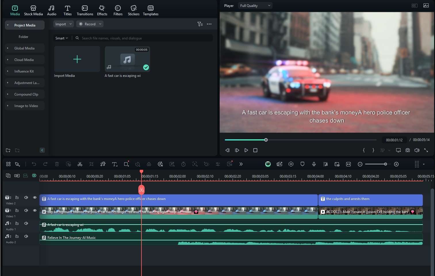 review ai text to video filmora