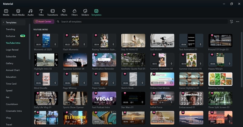 filmora intros and outros collection