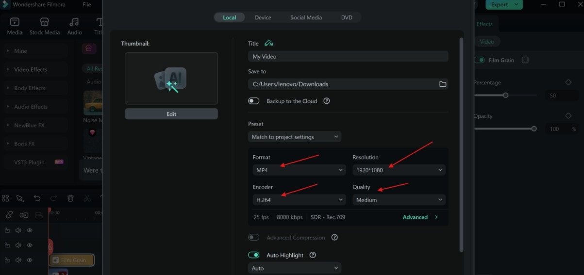 set image or video resolution