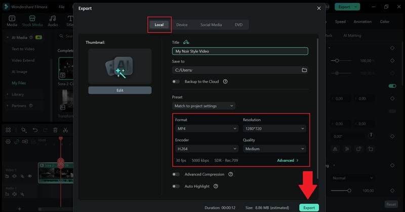export and save your ai video