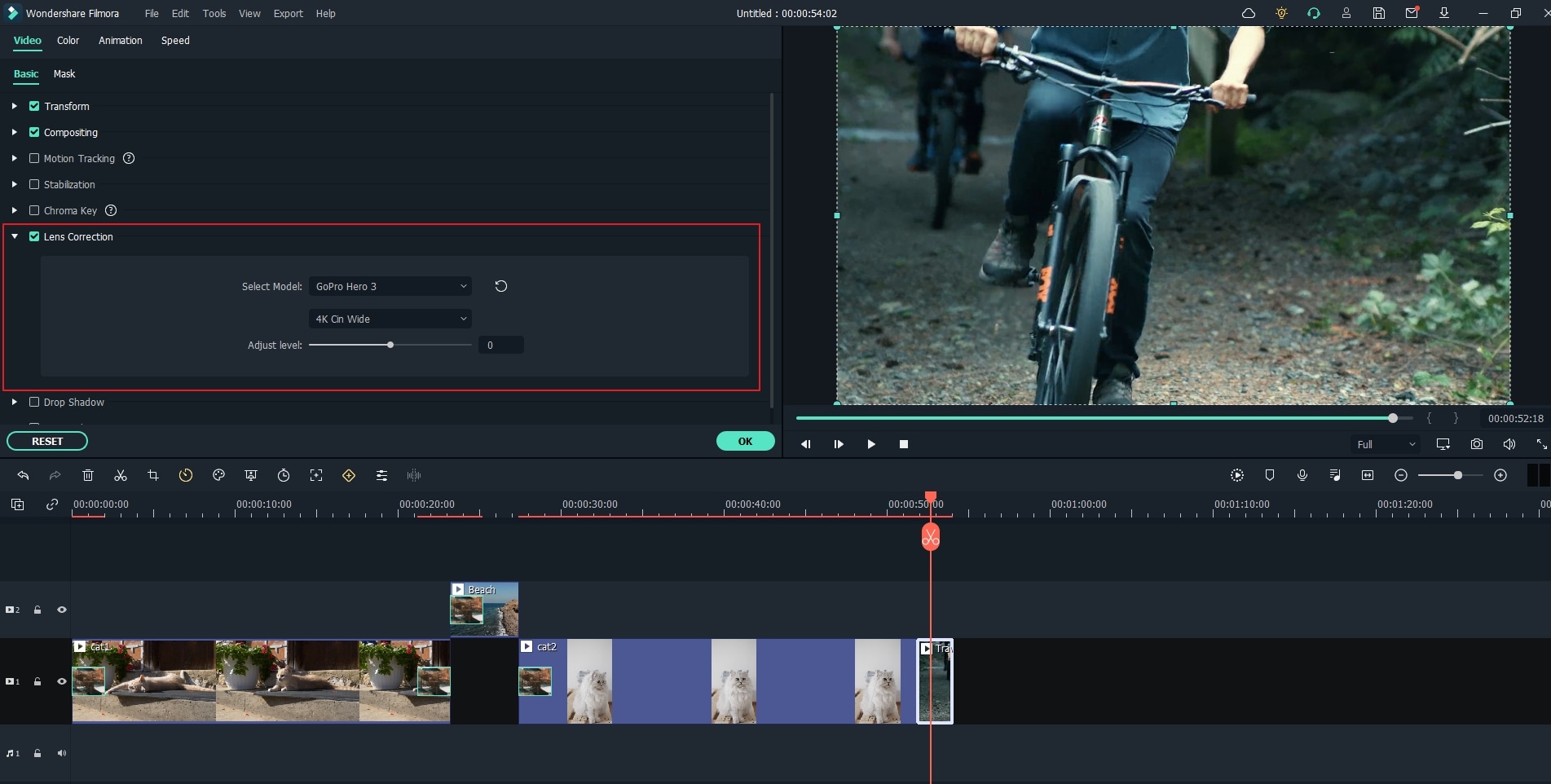 action cam editing tools in filmora