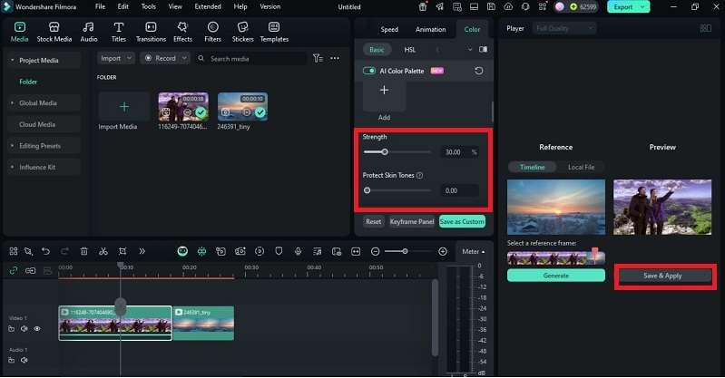 save and apply color matches
