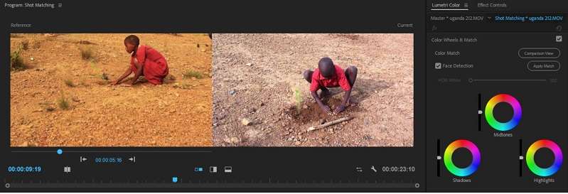 color match premiere interface