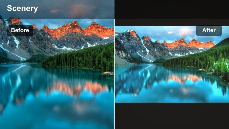 Blue hour beach with soft pastel sky and calm waves