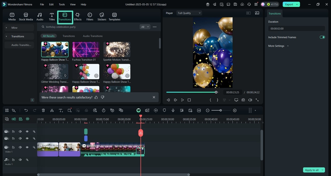 add transitions between clips
