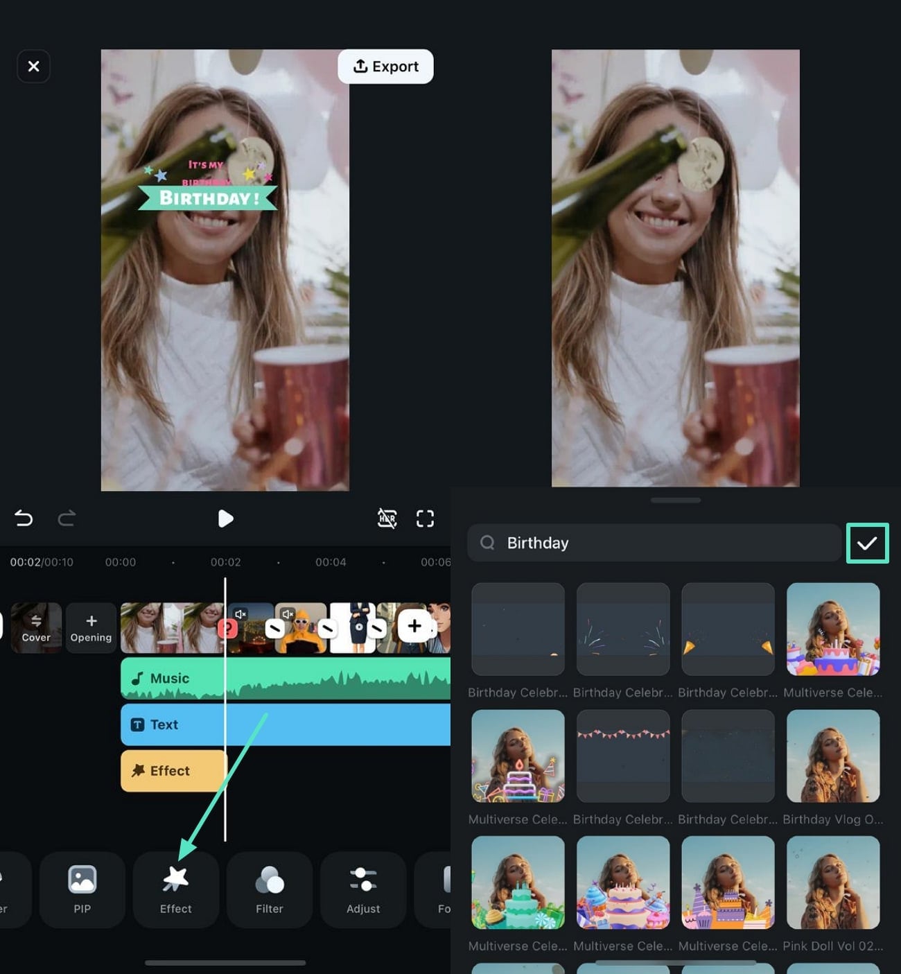 add relevant birthday effect 
