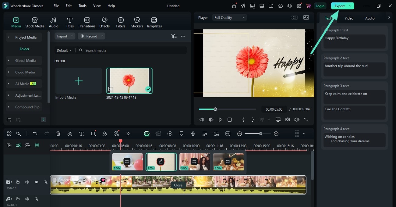 customize template and export