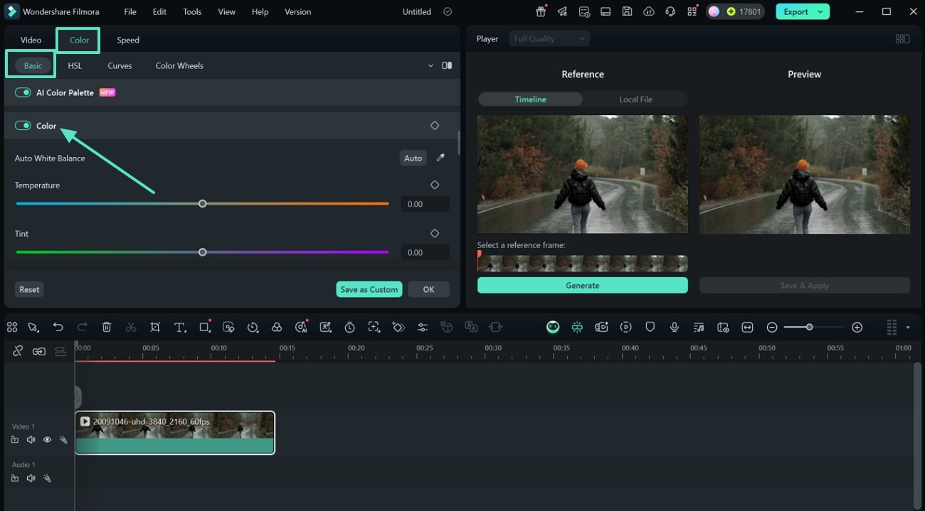 enable color and adjust manually