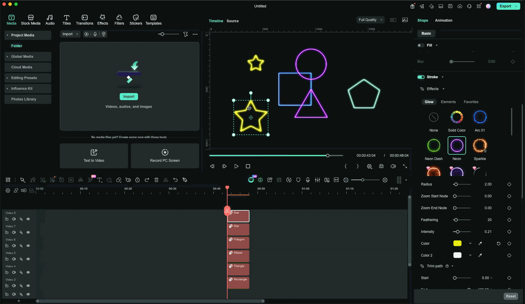 convert to path feature filmora