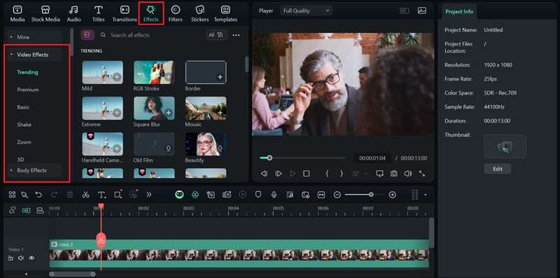 browse and download filmora effects
