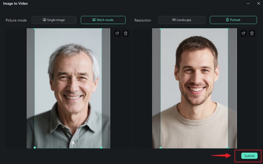 adjust and submit your image
