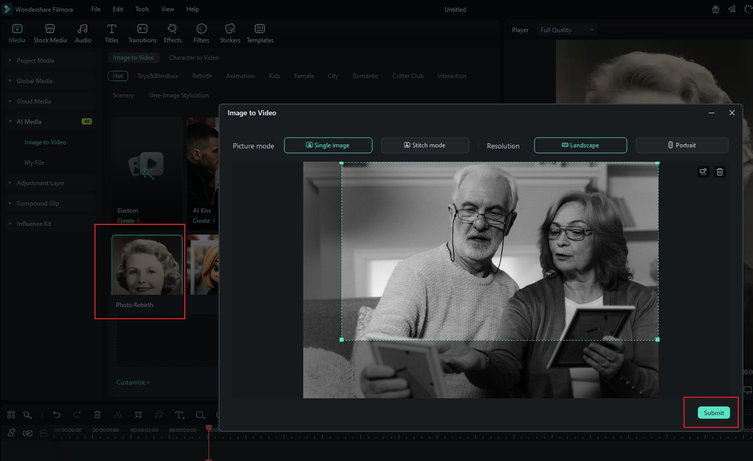 start using father's day photo rebirth template
