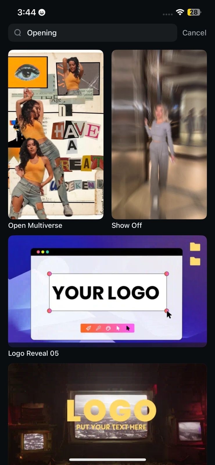 intro templates filmora app