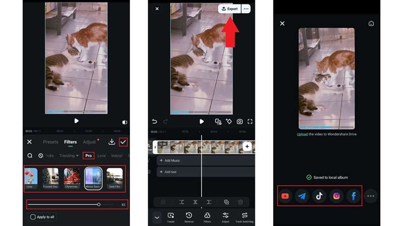 apply filters and save the result