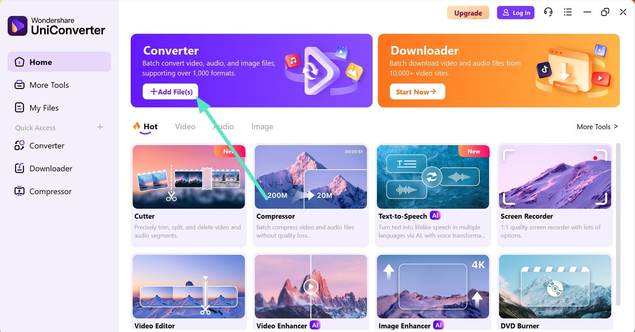 launch uniconverter and add files