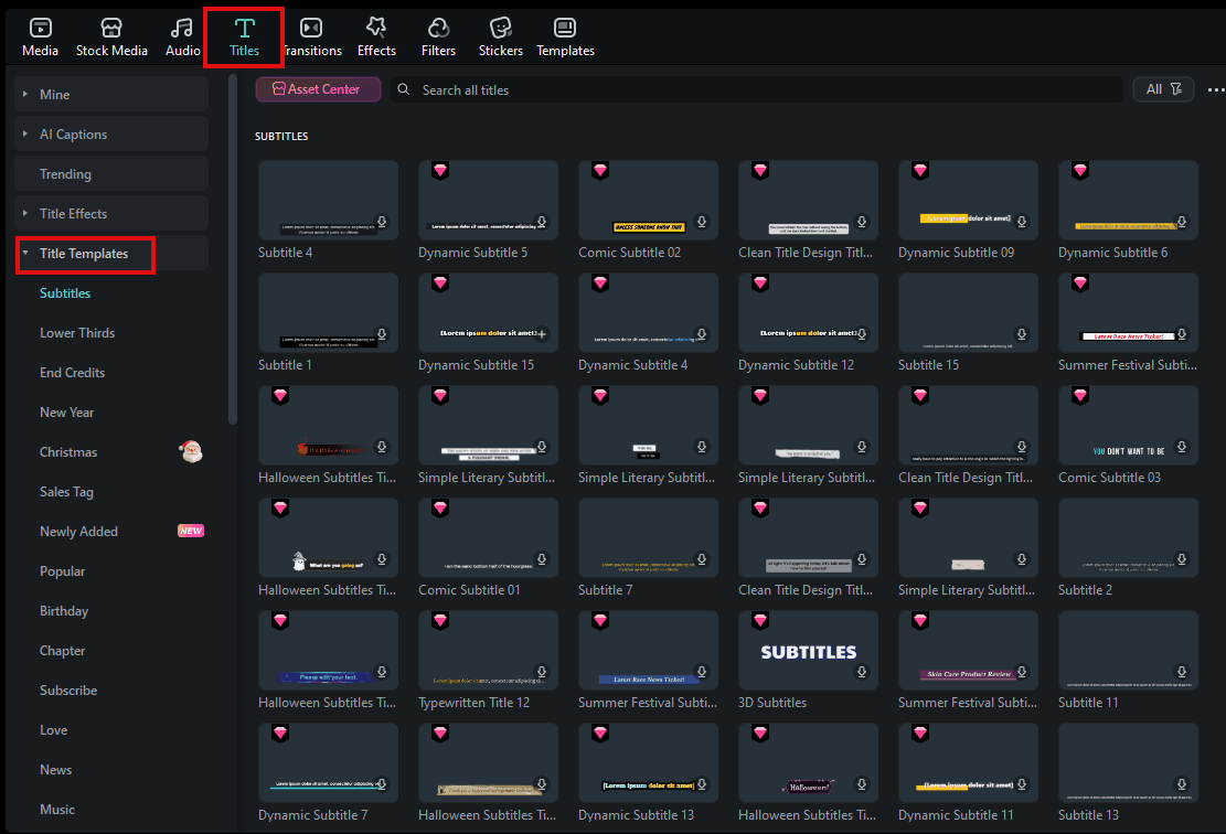 filmora text templates