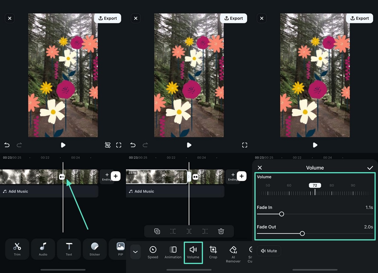 adjust volume properties