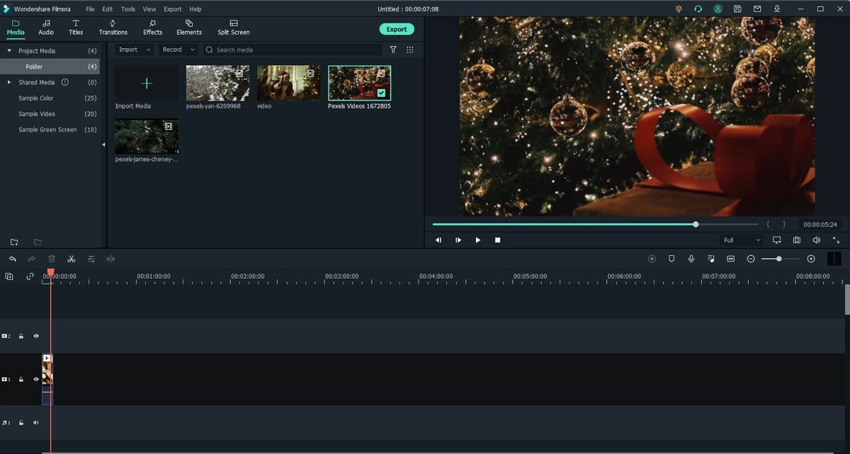 interface principale de filmora video editor