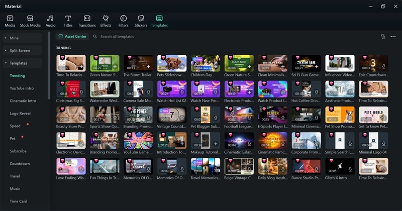 filmora creative templates