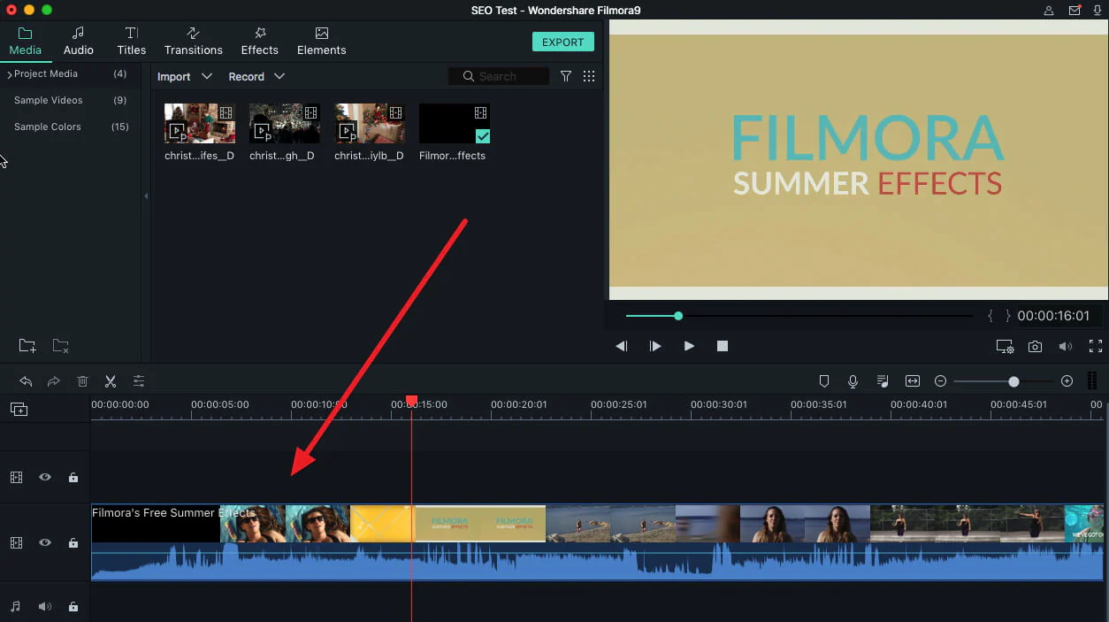 capture video frames load clip in timeline