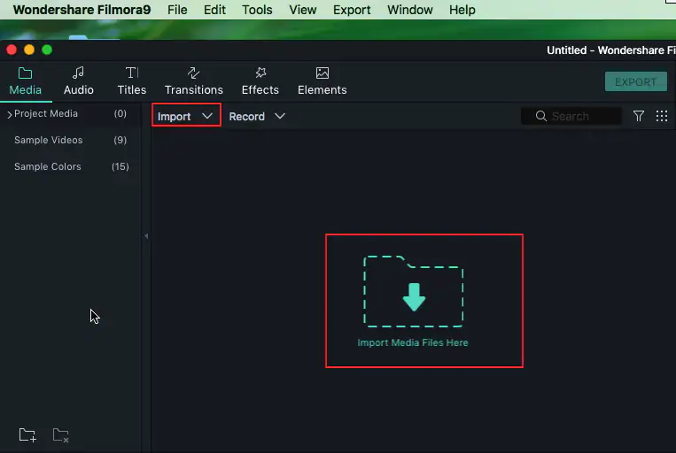  Importazione di Filmora 9 per Mac 
