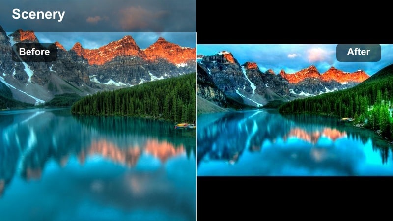 Waterfall landscape clip with cool blue tones and bright white highlights