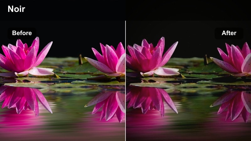 Moody night alley scene with cool steel-blue cinematic grading.