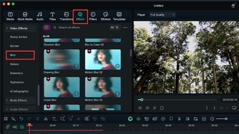 find the motion blur effect