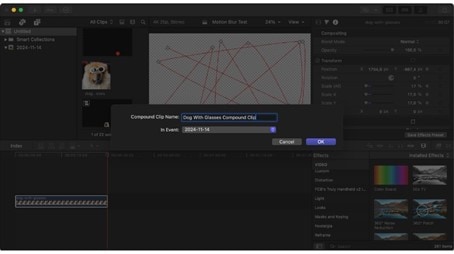 create a compound clip