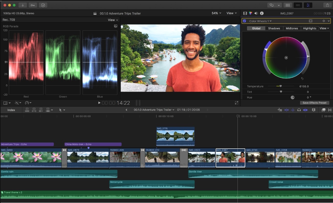 fcp color grading