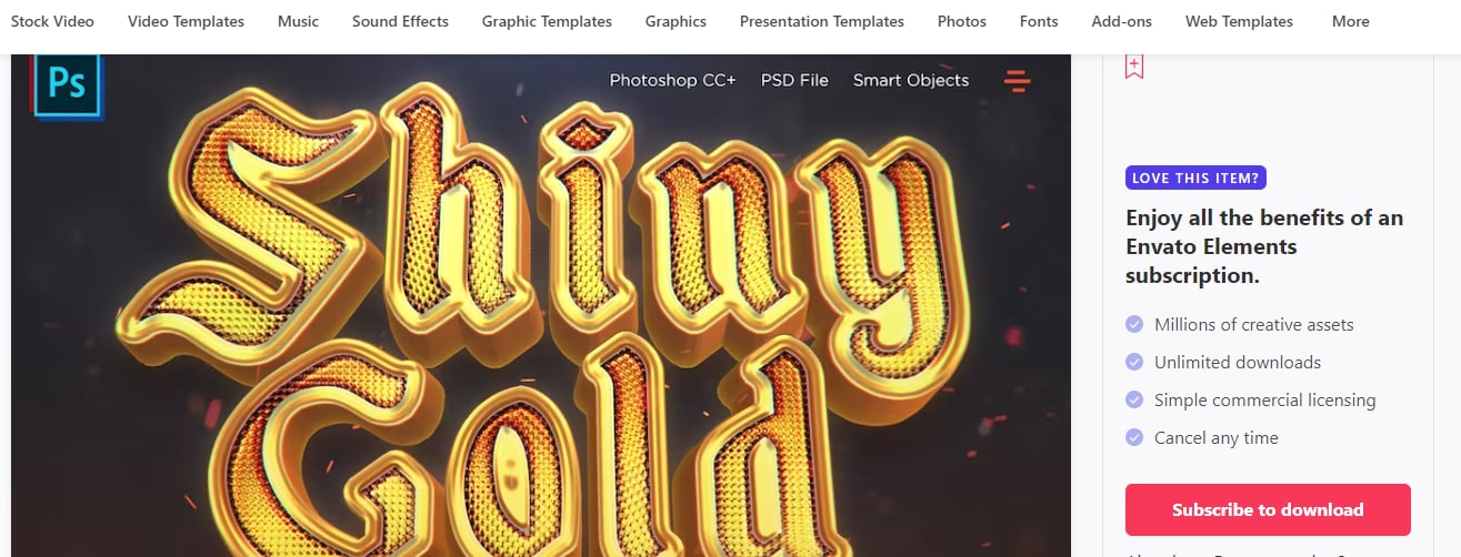 finding 3d gold text effects envanto elements