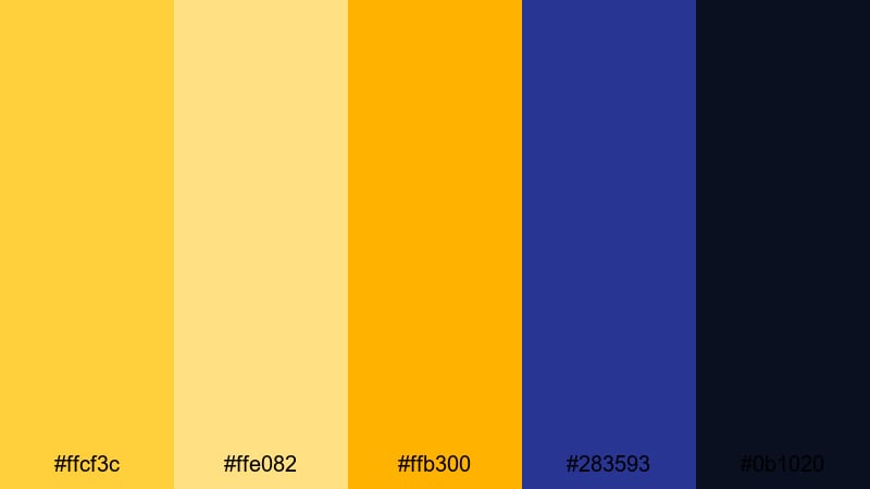 firefly night lights dandelion color palette with hex codes