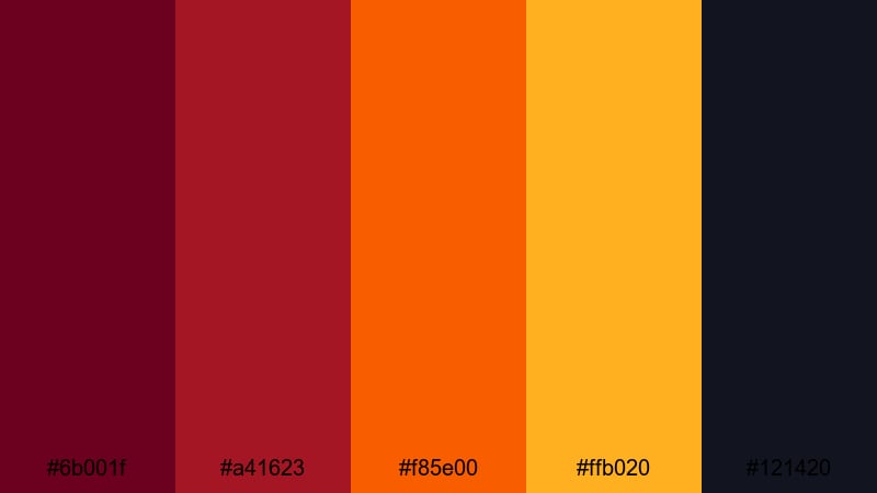 firelight burgundy blaze burgundy color palette with hex codes