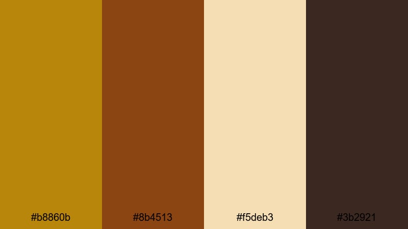 fireplace story night tan brown color palette with hex codes