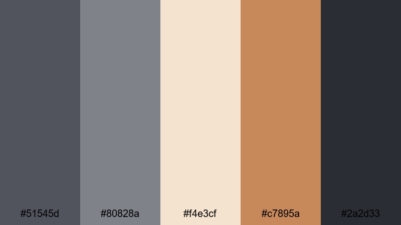 fireplace storytime slate gray color palette with hex codes