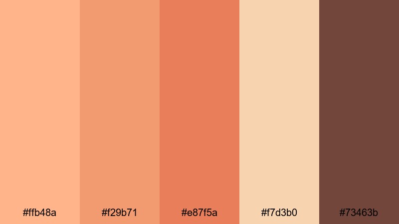 fireside apricot cider pastel orange color palette with hex codes
