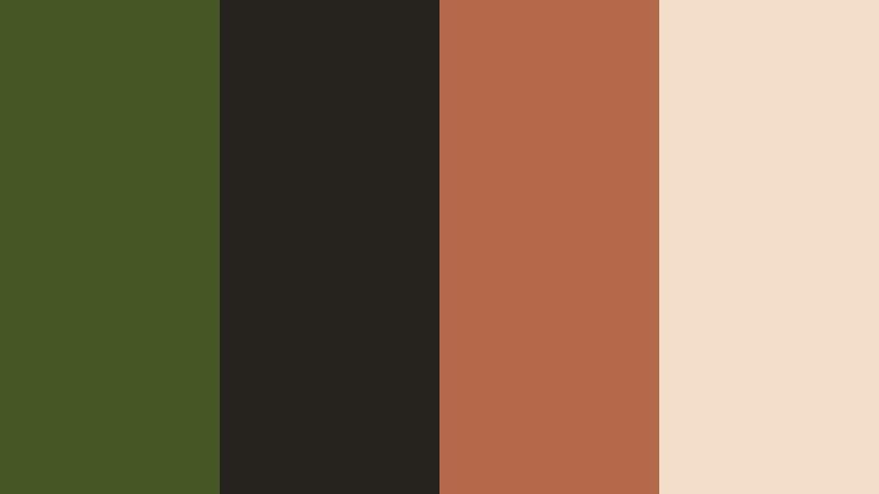 fireside cabin retreat dark moss green color palette with hex codes